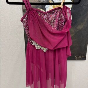 Sparkling Pink Girls Dance Costume Dress